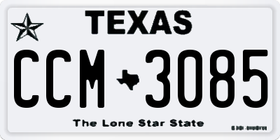 TX license plate CCM3085