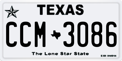 TX license plate CCM3086