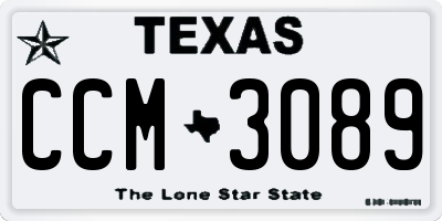 TX license plate CCM3089