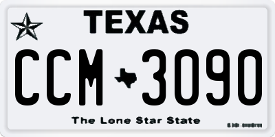 TX license plate CCM3090