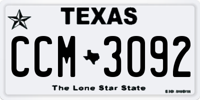 TX license plate CCM3092
