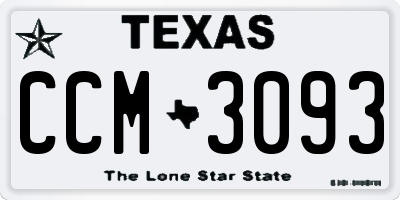 TX license plate CCM3093