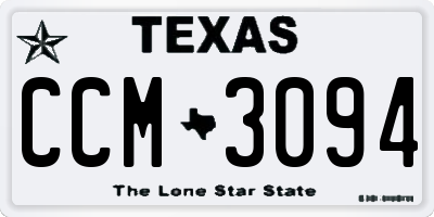 TX license plate CCM3094