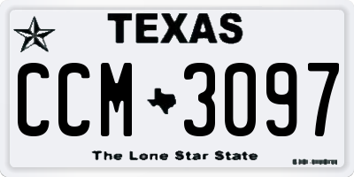 TX license plate CCM3097