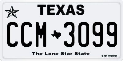 TX license plate CCM3099