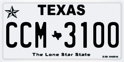 TX license plate CCM3100
