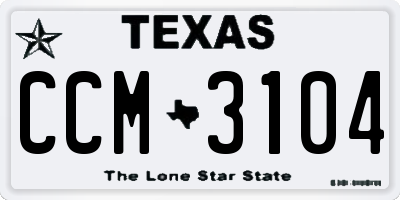 TX license plate CCM3104