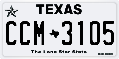 TX license plate CCM3105
