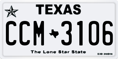 TX license plate CCM3106
