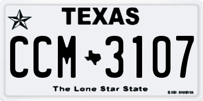 TX license plate CCM3107