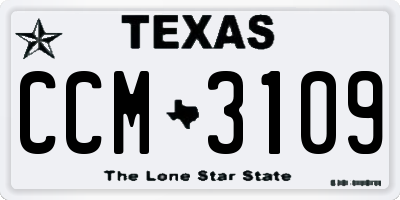 TX license plate CCM3109