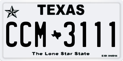 TX license plate CCM3111