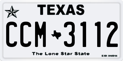 TX license plate CCM3112