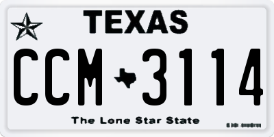 TX license plate CCM3114
