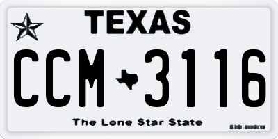 TX license plate CCM3116