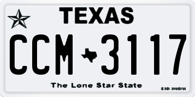 TX license plate CCM3117