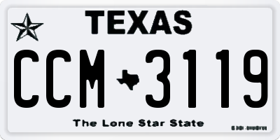 TX license plate CCM3119