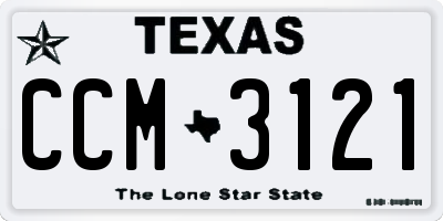 TX license plate CCM3121