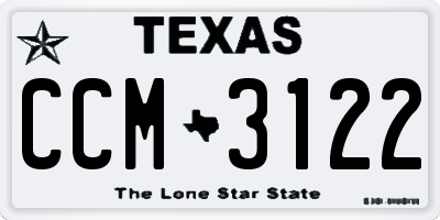 TX license plate CCM3122