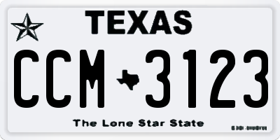 TX license plate CCM3123