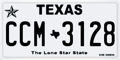 TX license plate CCM3128