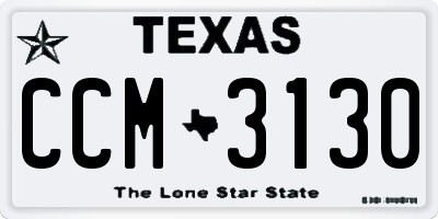 TX license plate CCM3130