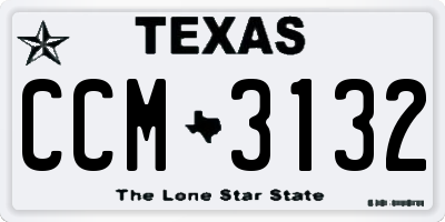 TX license plate CCM3132