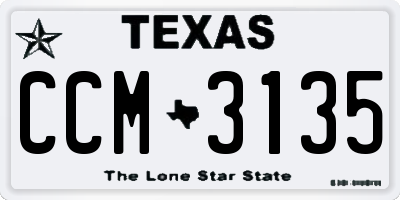 TX license plate CCM3135