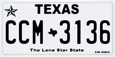 TX license plate CCM3136