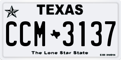 TX license plate CCM3137
