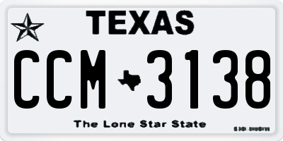 TX license plate CCM3138