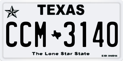 TX license plate CCM3140