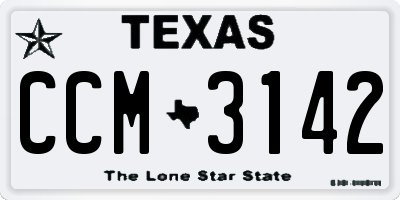 TX license plate CCM3142