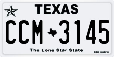 TX license plate CCM3145