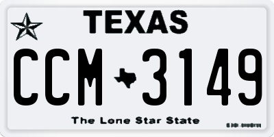 TX license plate CCM3149