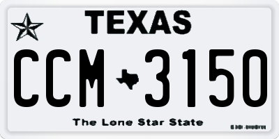 TX license plate CCM3150
