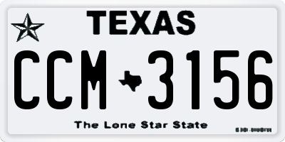 TX license plate CCM3156