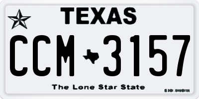TX license plate CCM3157