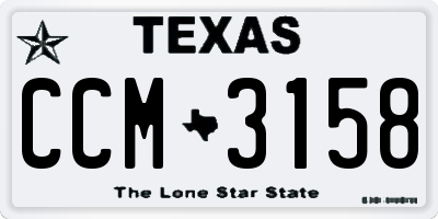 TX license plate CCM3158