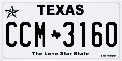 TX license plate CCM3160