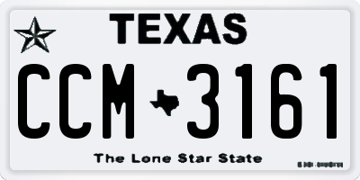 TX license plate CCM3161