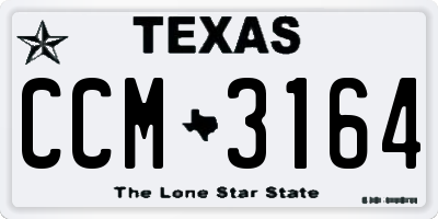 TX license plate CCM3164