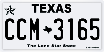 TX license plate CCM3165