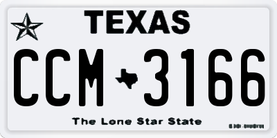 TX license plate CCM3166