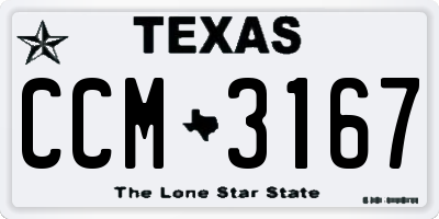TX license plate CCM3167