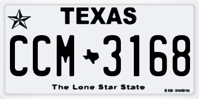 TX license plate CCM3168