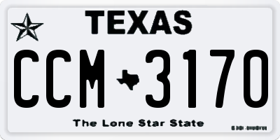 TX license plate CCM3170