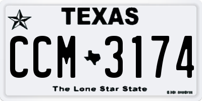 TX license plate CCM3174