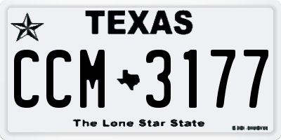 TX license plate CCM3177