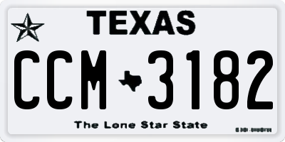 TX license plate CCM3182
